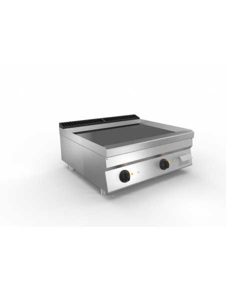 Fry top eléctrico - Encimera - Placa cromada lisa - Trifasico - Dimensiones cm 80 x 70 x 29.5 h
