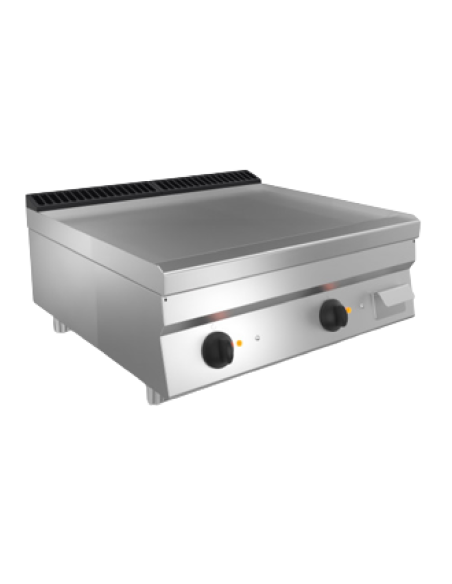 Fry top elettrico - Da banco -  Piastra liscia acciaio inox - Trifase - cm 80 x 70 x 29.5 h