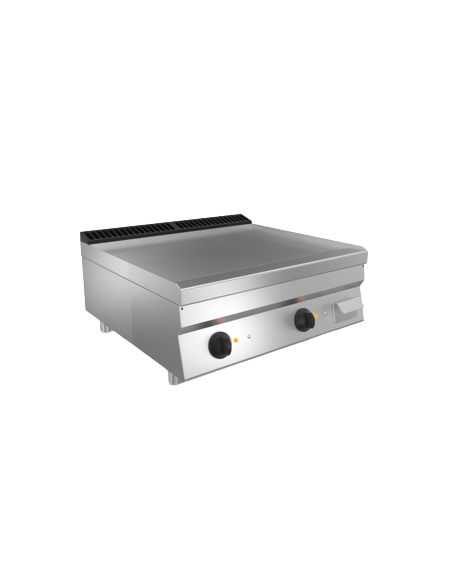 Fry top elettrico - Da banco -  Piastra liscia acciaio inox - Trifase - cm 80 x 70 x 29.5 h