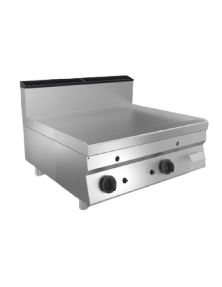 Fry Top a gas - Encimera - Placa lisa de acero inoxidable - Dimensiones cm 80 x 70 x 29.5 h