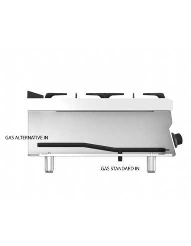 Gas fry top - Counter top - Smooth stainless...