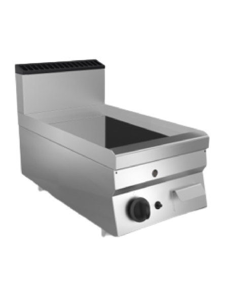 Fry top a gas- Da banco - Piastra liscia cromata - Dimensioni cm 40 x 70 x 29.5 h
