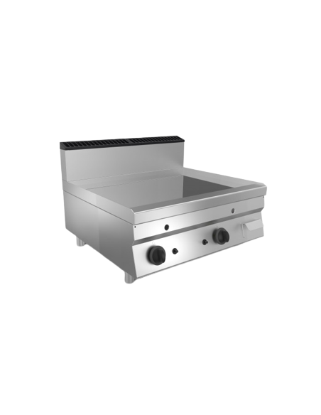 Fry top a gas- Da banco - Piastra liscia cromata - Dimensioni cm 80 x 70 x 29.5 h