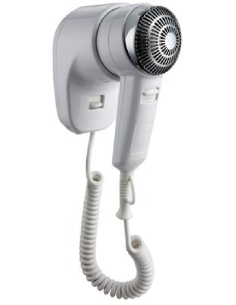Asciugacapelli bianco con supporto parete 1200 W