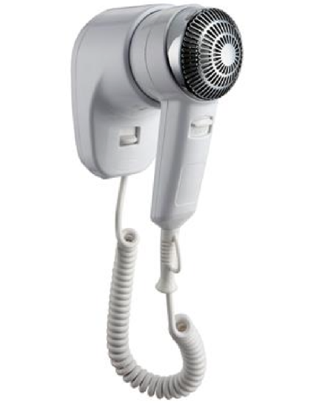 White hand dryer with 1200 W wall bracket
