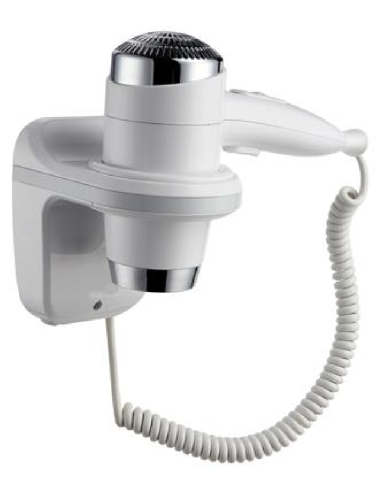 Asciugacapelli bianco con supporto parete 1600 W