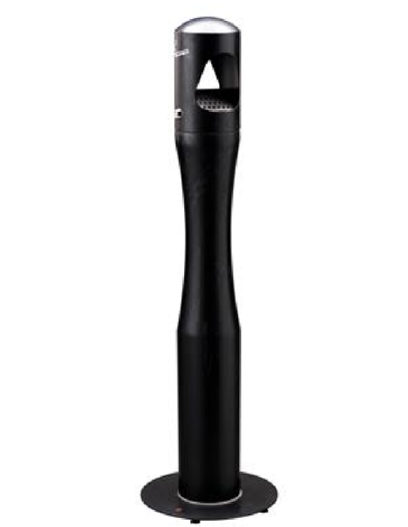 Posacenere - Acciaio inox nero - Capacità 4 lt - Dimensioni cm Ø 29 x 108 h