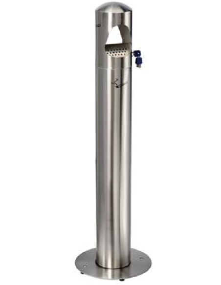 Cenicero - Acero inoxidable - Capacidad 4 lt - Dimensiones cm Ø 29 x 108 h