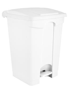 Papelera - Pedal - Tapa blanca - Capacidad 45 l -...