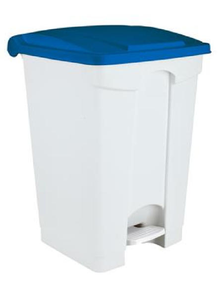 Papelera - Pedal - Tapa azul - Capacidad 45 l - Dimensiones 42 x 40 x 80 h cm