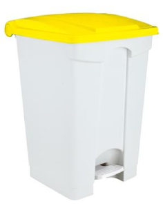 Pattumiera - A pedale - Coperchio giallo - Capacità 45 lt... 2