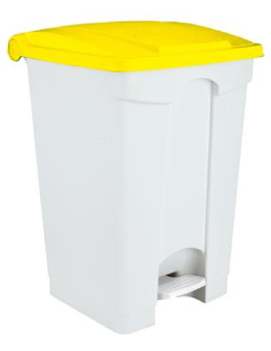 Pattumiera - A pedale - Coperchio giallo -...