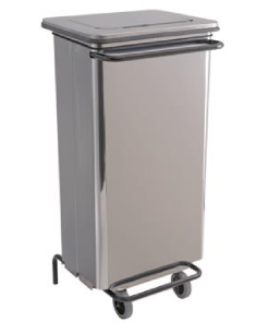 Pattumiera rettangolare - Ruote - Capacità 110 lt -... 2