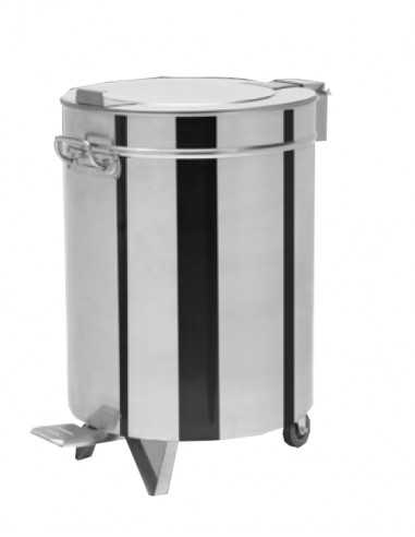 Pattumiera tonda - Acciaio inox - Capacità  lt...