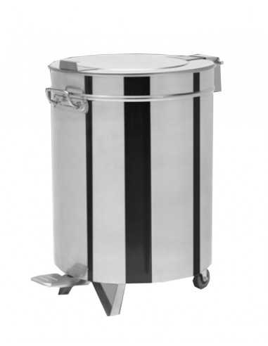 Pattumiera tonde in acciaio inox - Capacità  lt...