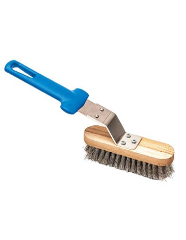 Grill brush - Wood with stainless steel bristles - Dimensions 15 x 4 cm