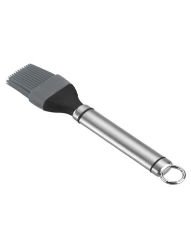 Stainless steel brush with silicone bristles