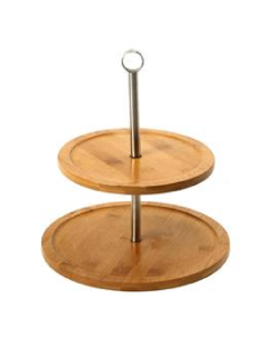 Alzata a due piani - Bamboo - Dimensioni cm 25