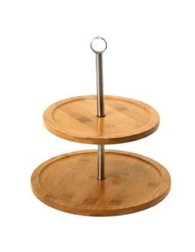 Alzata a due piani - Bamboo - Dimensioni cm 25