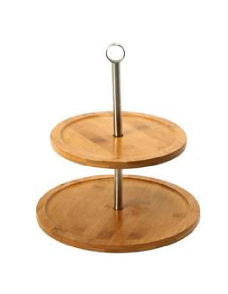 Alzata a due piani - Bamboo - Dimensioni cm 25