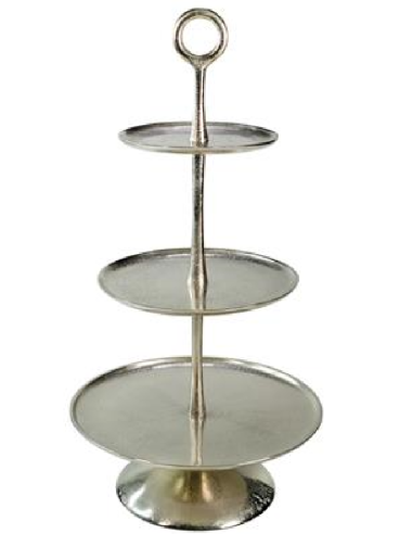 Three tier cake stand - Aluminum - Shelves of...