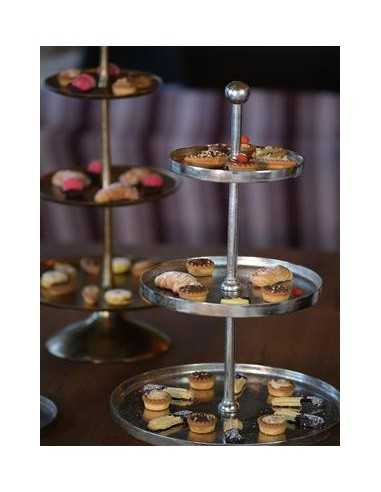 Three tier cake stand - Aluminum - Shelves of...