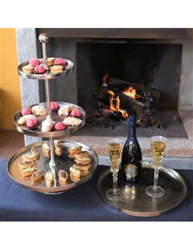 Three tier cake stand - Aluminum - Shelves of...