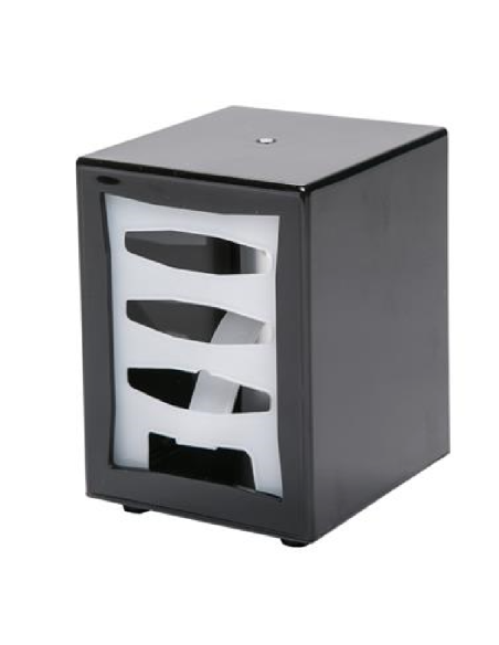 Black napkin holder - Dimensions cm 11 x 9.5 x 14 h