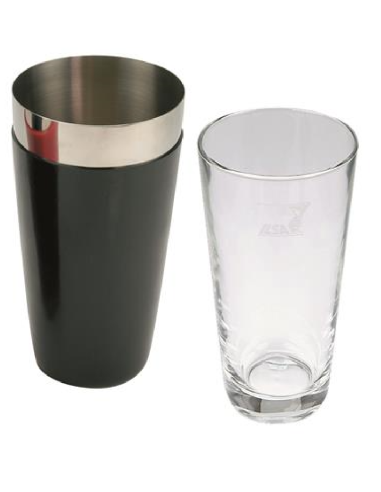Shaker nero con bicchiere vetro 50 cl