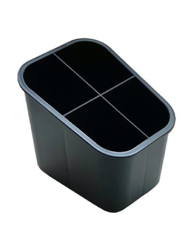Porta cannucce/cucchiaini - Polipropilene nero - Dimensioni cm 17 x 13 x 15 h