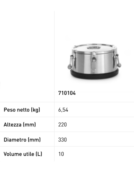 Contenedor térmico portátil - Con doble asa - Apilable - mm Ø 330 x 220h