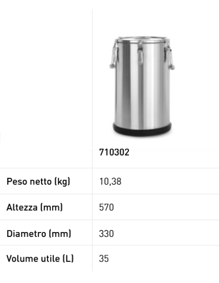 Portable thermal container - With double handle - Stackable - mm Ø 330 x 570h
