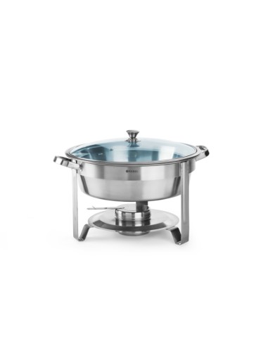 Round chafing dish - With containers for fuel - mm Ø 390 x 270 h