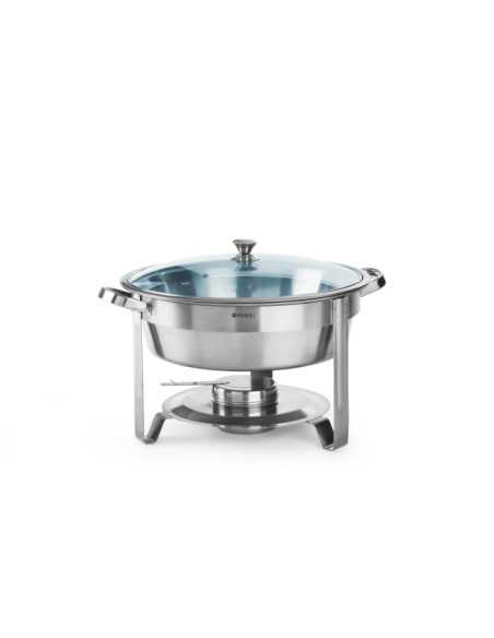 Chafing dish rotondo - Con contenitori per combustibile - mm Ø 390 x 270 h