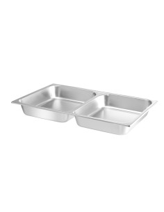 GN 1/1 tray with 2 compartments - mm 530 x 325 x 65 h