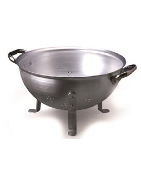 Colapasta sferico - 2 manici - Alluminio - Spessore 3 mm - N.3 piedi