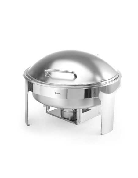 Round chafing dish - Satin finish - Fuel container - mm 465 x 420 x 320h