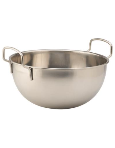 Stainless steel salad bowl with handles