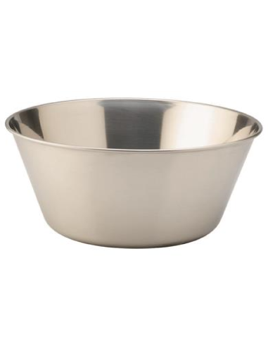 Conical stainless steel salad bowl