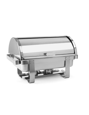 Chafing dish rolltop - GN 1/1 tray - Double container for fuel - mm 590 x 340 x 400h