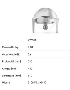 Chafing dish rotondo - Rolltop - Contenitore per... 2