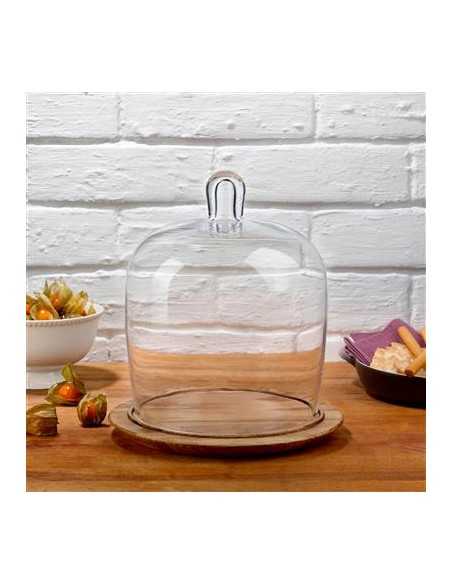 Piatto torta in legno - Campana - Dimensioni cm 20.3 Ø x 24.3 h