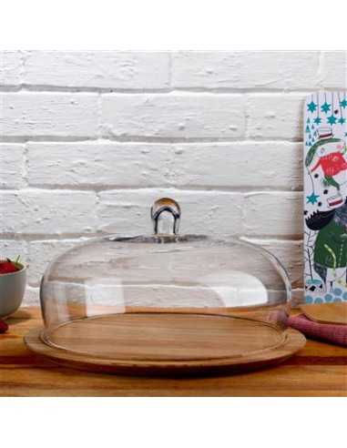Piatto torta in legno - Campana - Dimensioni cm...