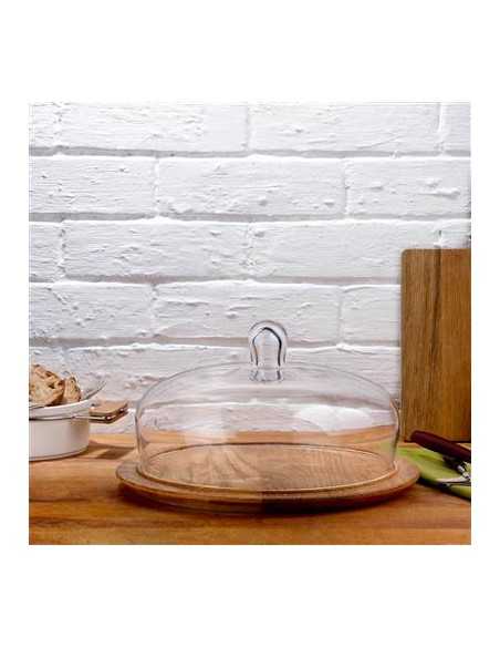 Wooden cake plate - Hopper - Dimensions cm 27.9 Ø x 16 h