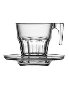 Coffee cup 7.5 cl - Plate - 3 oz - Dimensions cm 7.6 Ø x 6 h 2