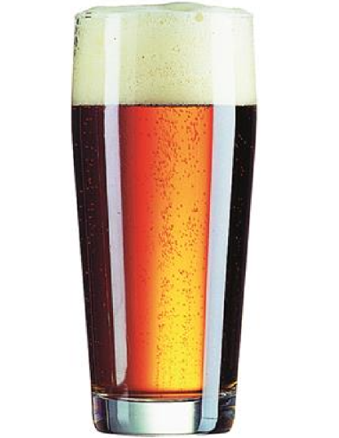 Beer glass 33 cl - Oz 11 - Dimensions cm 6.7 Ø x 14.3 h