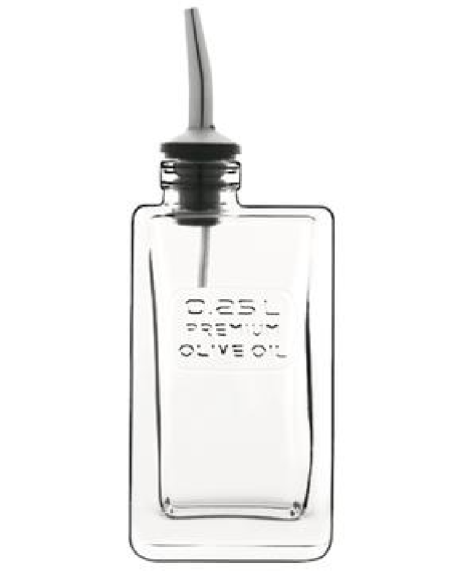 Oil bottle 25 cl - 8 1/2 oz - Dimensions 7.4 x 5 x 14.3 h cm