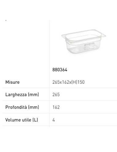 Contenedor - Gastronorm 1/4 - Con etiqueta - En...