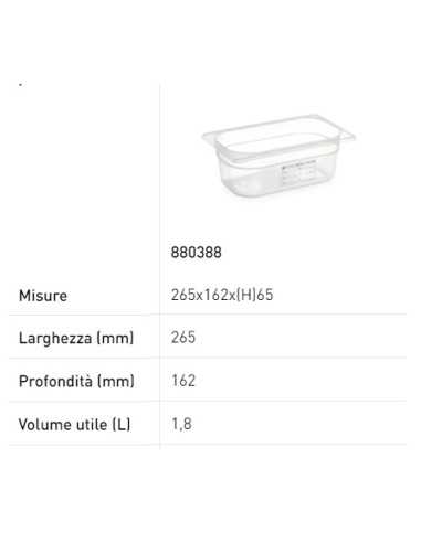 Contenedor - Gastronorm 1/4 - Con etiqueta - En...