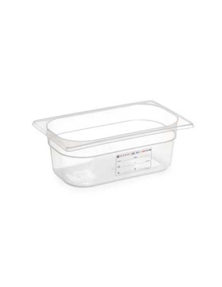 Contenedor - Gastronorm 1/4 - Con etiqueta - En polipropileno - Varias capacidades - mm 265 x 162